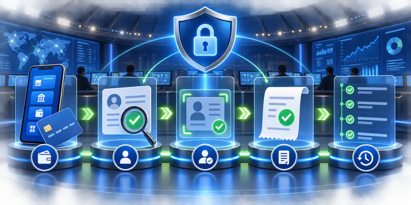 Minh họa quy trình nạp rút, xác minh KYC và lưu trạng thái giao dịch BET88