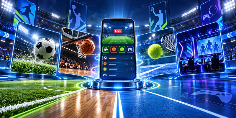 Minh họa bóng đá, bóng rổ, quần vợt và Esports trong trải nghiệm BET88